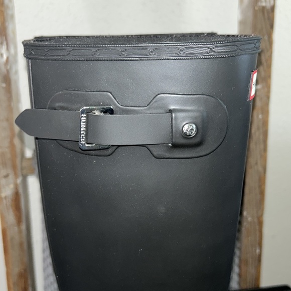 Hunter below the knee rubber rain boots black size 8 - Picture 4 of 8